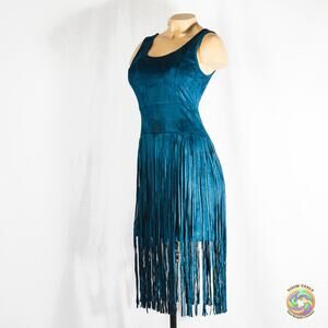 IUV Blue Fringe Dress NWOT